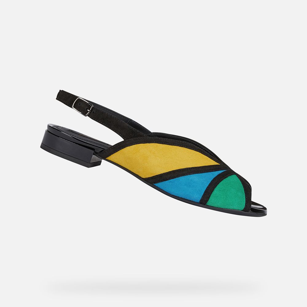 Geox Bayan Sandalet Siyah/Sarı - Wistrey - IYH-623809